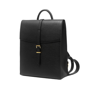 Custom Private Label Woman Travel Laptop Bag 14 Inch Black Eco-friendly Vegan Luxury Leather Backpack