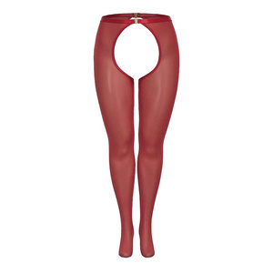 Plus Size Red Tights Mature  Mesh open loop looped pantyhose Women Plus Size Silk Open Crotch Pantyhose Transparent socks