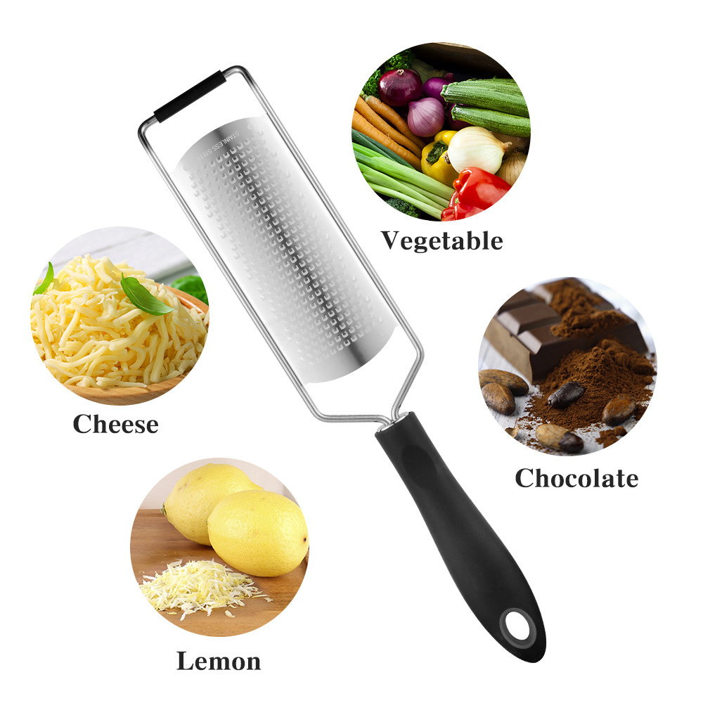 Flat cheese fine grater vegetable ginger garlic slicer shredder 1 cut with non slip soft handle