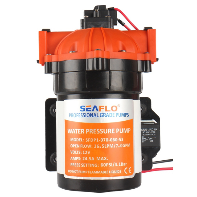 SEAFLO 12V DC 5 Chamber Positive Pump with Quick Attach Ports Diaphragm Water Pump with Big flow rate