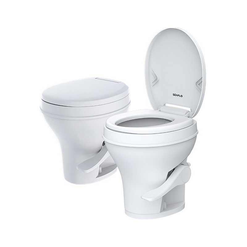 SEAFLO RV camper toilet foot-operated caravan toilet gravity flush motorhome plastic toilet