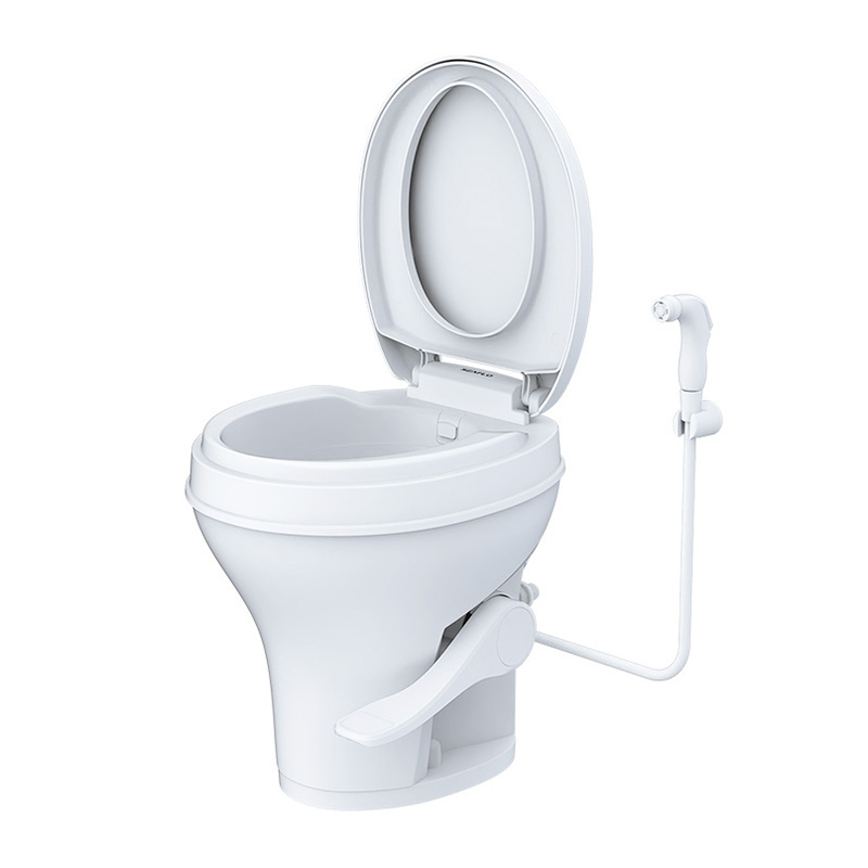 SEAFLO RV camper toilet foot-operated caravan toilet gravity flush motorhome plastic toilet