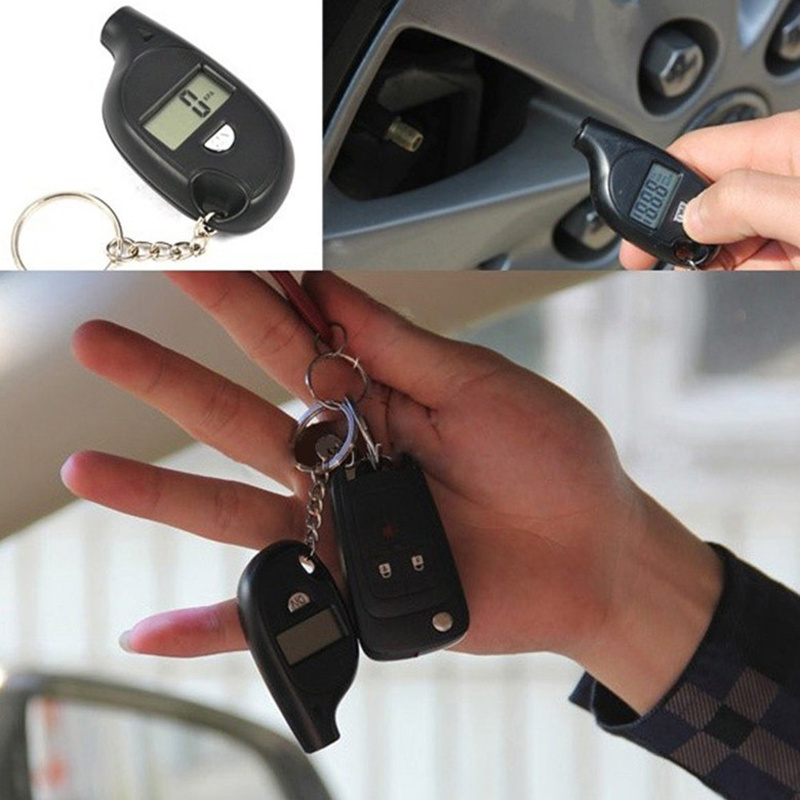 Custom Mini LCD Display Digital Tire Air Pressure Gauge Key Chain Auto Tyre Pressure Tester Monitoring