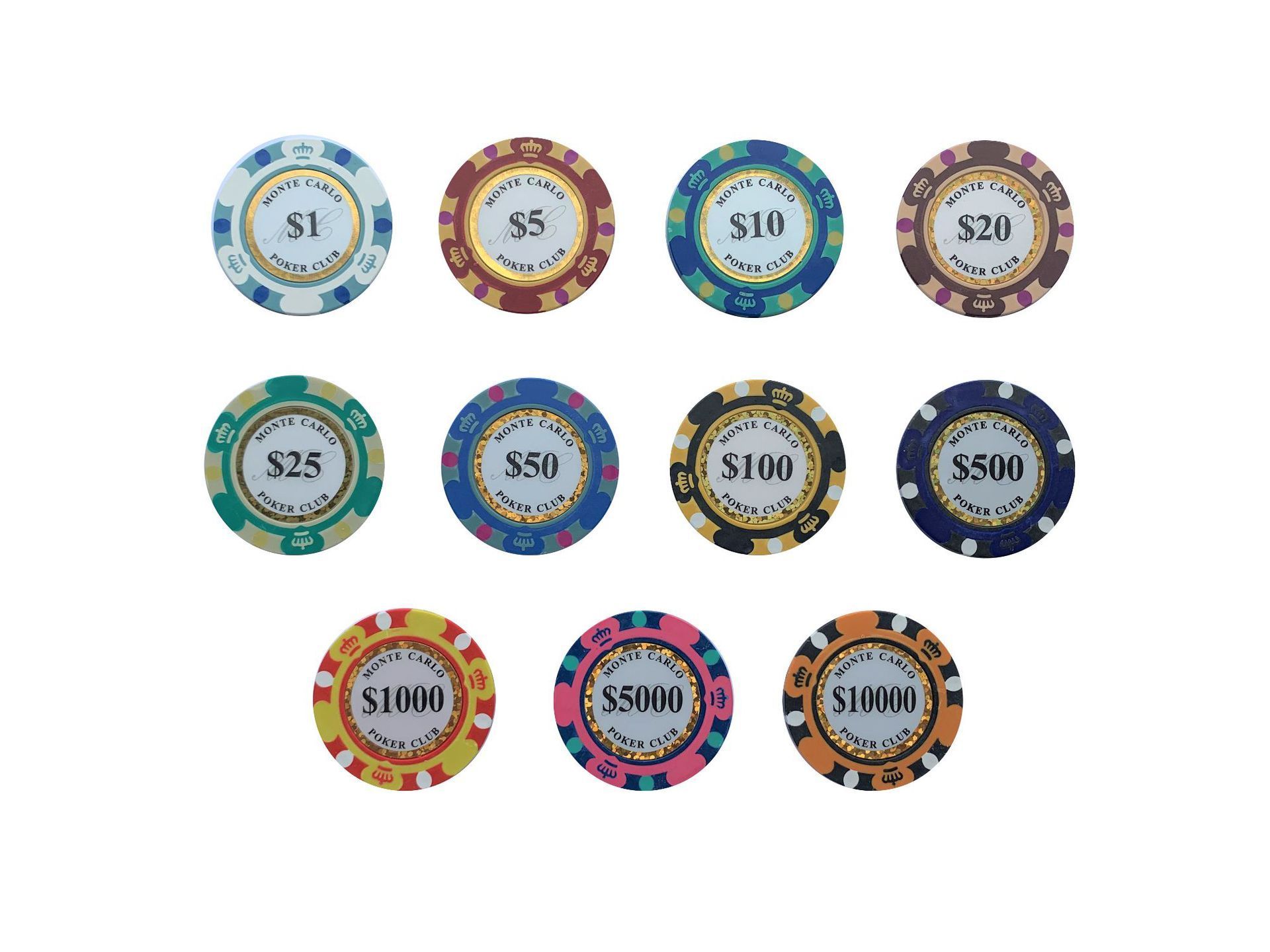 cheap wholesale custom plastic 40mm 14g clay gambling coin jetton tag poker chips