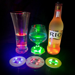 LED Cup Sticker Coaster Lighting Cocktail Cup Mat Bar Party Decorative Glowing Coaster