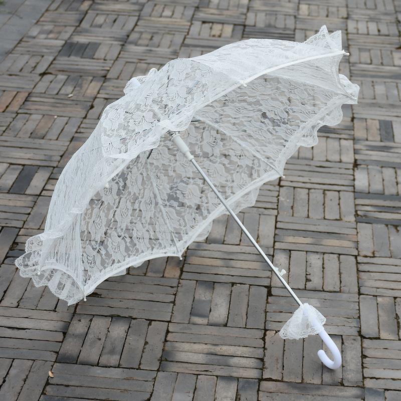 Wholesale Wedding Bridal Bridesmaids Lace Umbrella Decoration White Lace Parasol Umbrellas