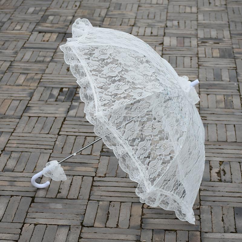 Wholesale Wedding Bridal Bridesmaids Lace Umbrella Decoration White Lace Parasol Umbrellas