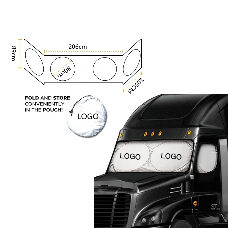 Foldable Pop Up Truck Sun Shade for Front and Side Windows, Lorry Truck Windshield UV Protection Sunshade