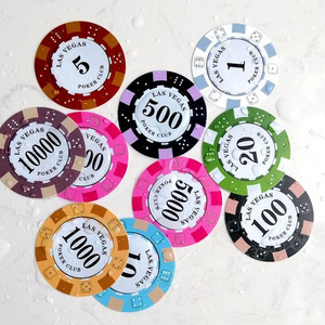 cheap custom design logo printing plastic poker chips jetton tag gambling token coins