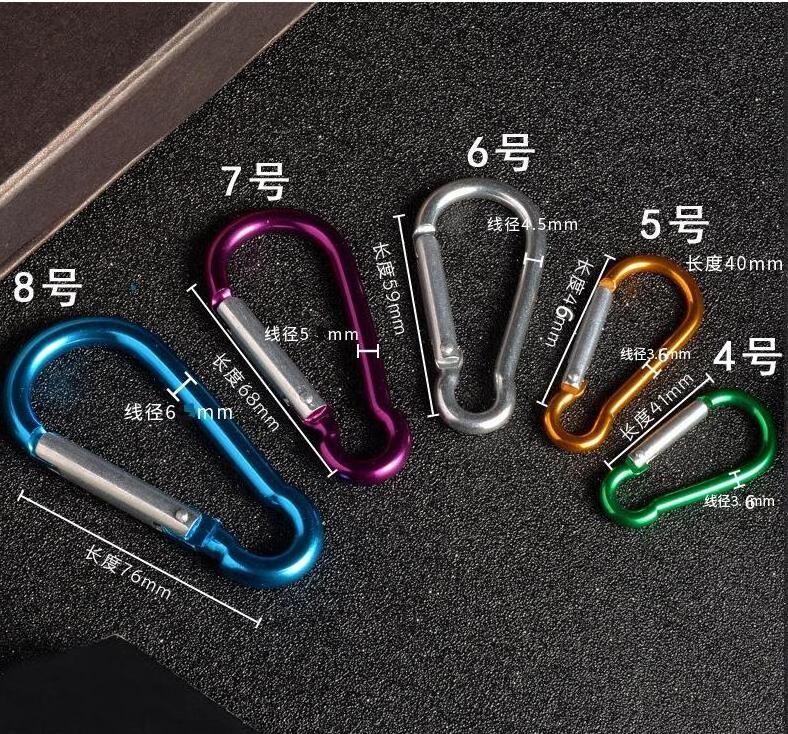 Free Sample Mini Gold Keychain Carabiner Snap Lock Hook Multi Tool Aluminum Rock Climbing Carabiner