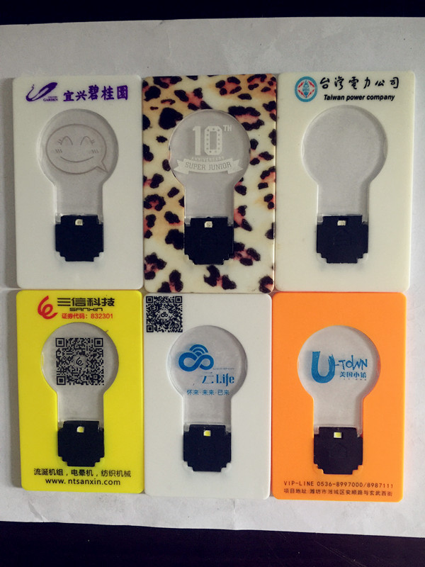 Custom Logo Credit Card Lights, Mini Portable Led Pocket Lamps Light Foldable Wallet Purse Lamps for Christmas