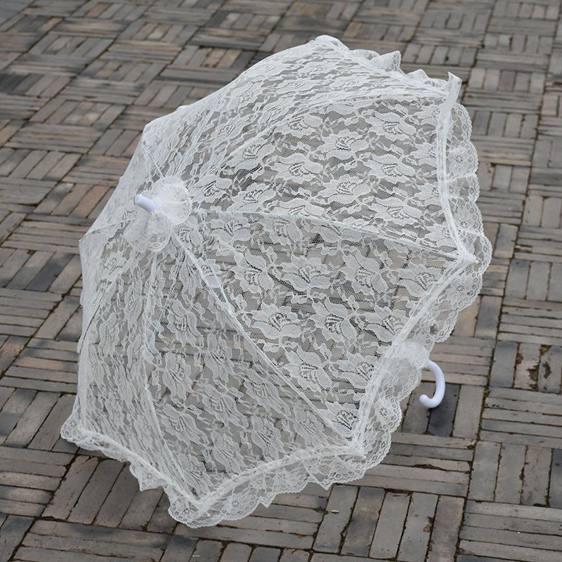 Wholesale Wedding Bridal Bridesmaids Lace Umbrella Decoration White Lace Parasol Umbrellas