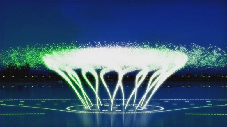 Magic faucet led light circle round music dancing water fountain