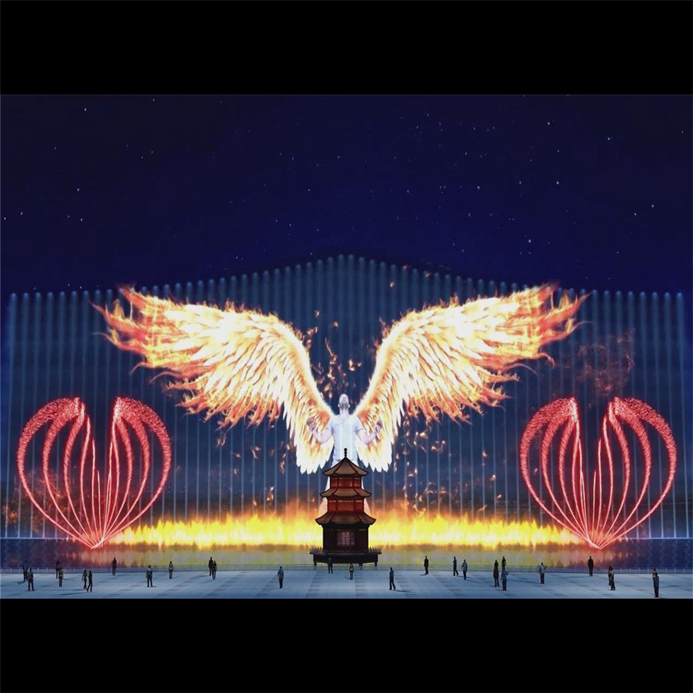 peacock graphic laser screen fountain screen movie fountain