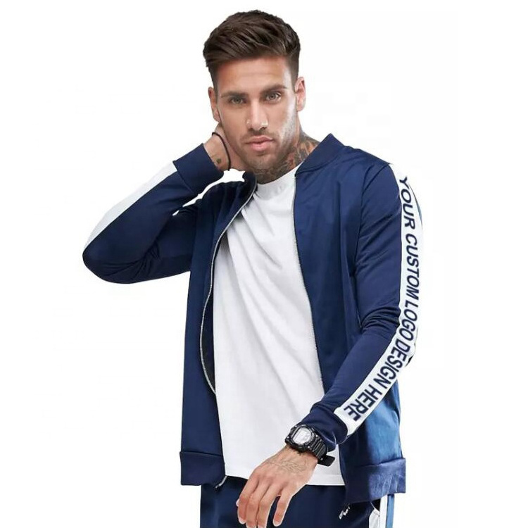 Muscle Brother Sport Suits European American Trends Side strips Fitness Zipper Hoodies Sweatpants Slim Casual Fashion Tracksuits