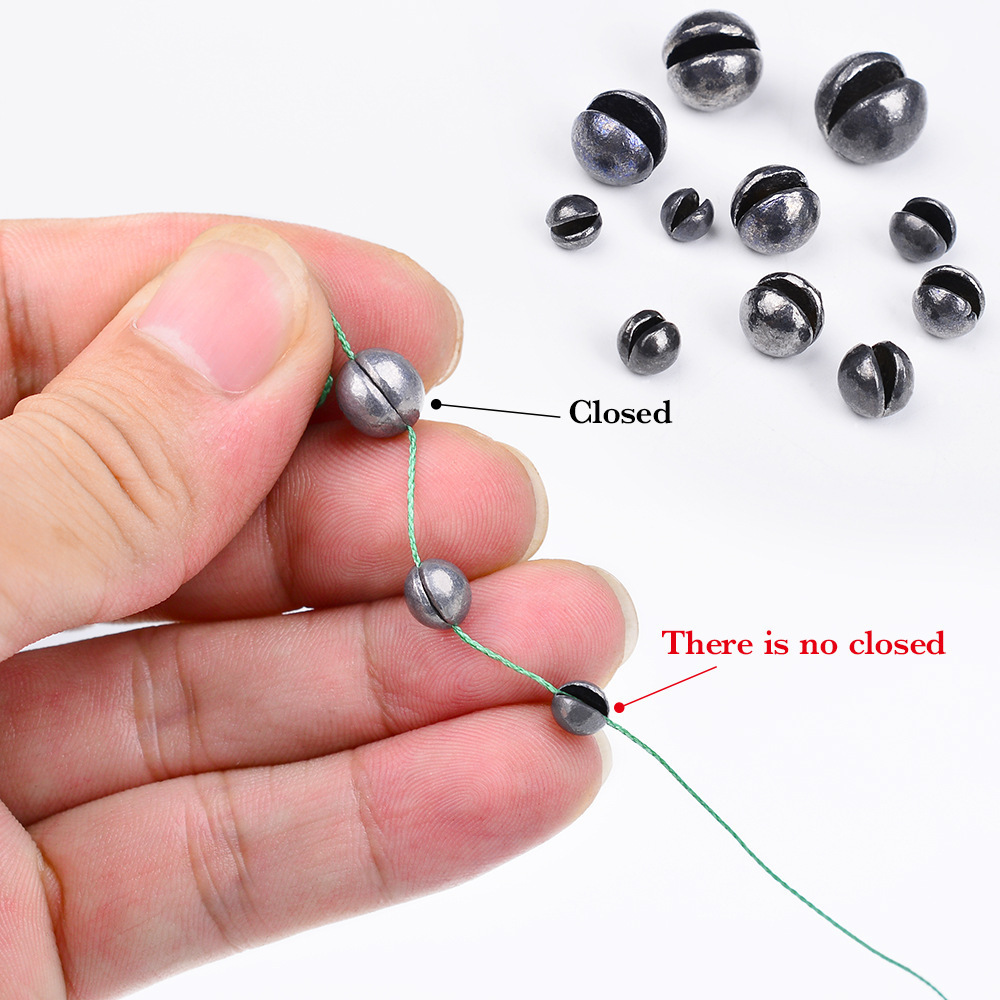 50pcs/bag Wholesale Fishing weights Lead split shot lead round beads Fishing sinkers in stock