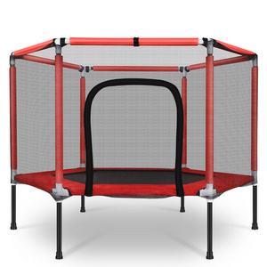 wholesale hexagon Jumping bed outdoor trampoline with protective net indoor bouncy bed