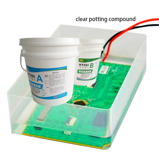 electrical two component transparent silicone for pcb potting compound thermo curing clear silicone encapsulation