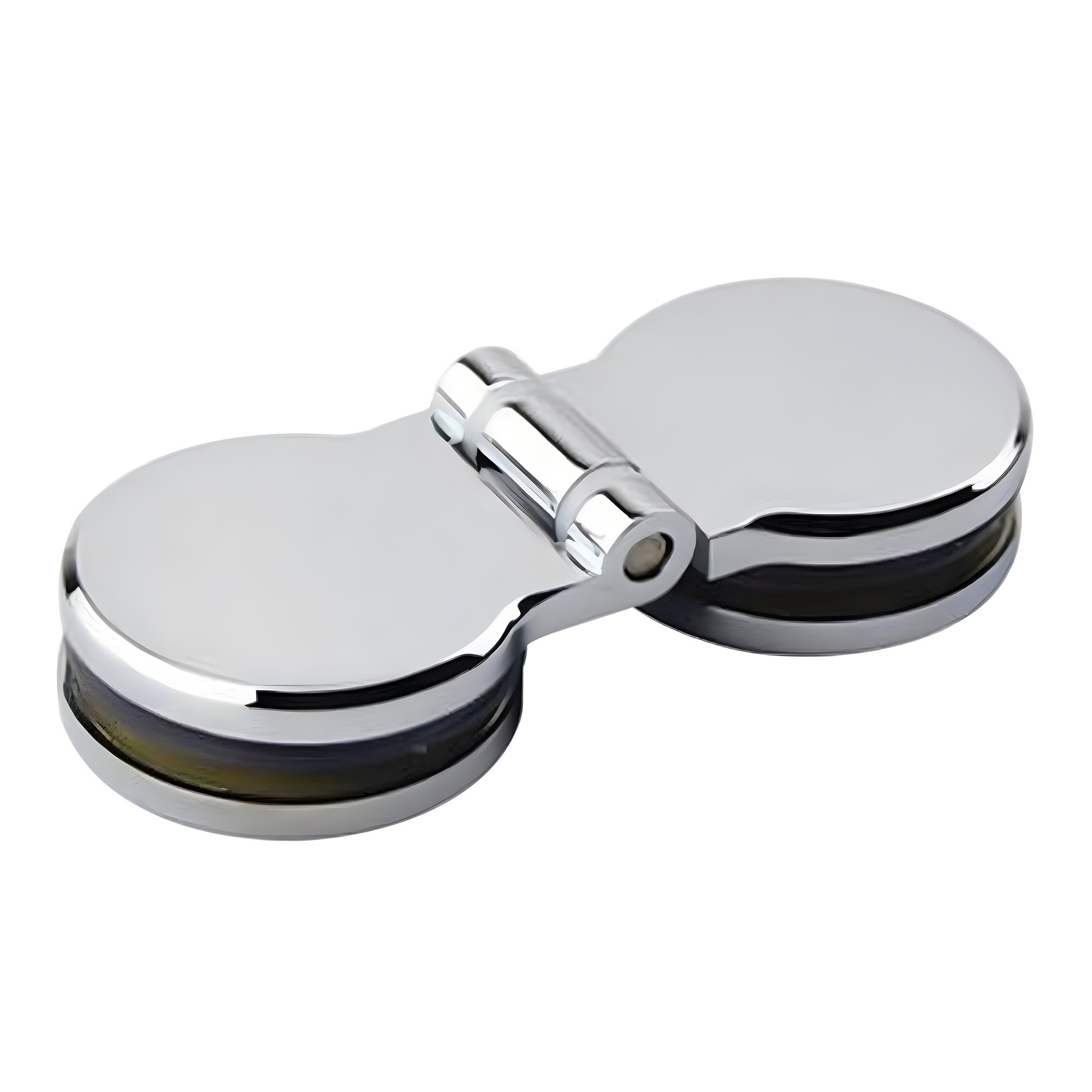 Circular 50mm calibre  Zinc alloy 180 degree shower room glass door hinge glass to glass round pivot bathroom hinges