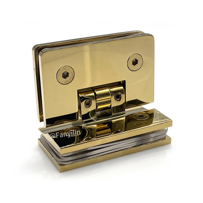 90 degree adjustable solid brass shower hinge Golden Bathroom glass door hinge hardware fittings