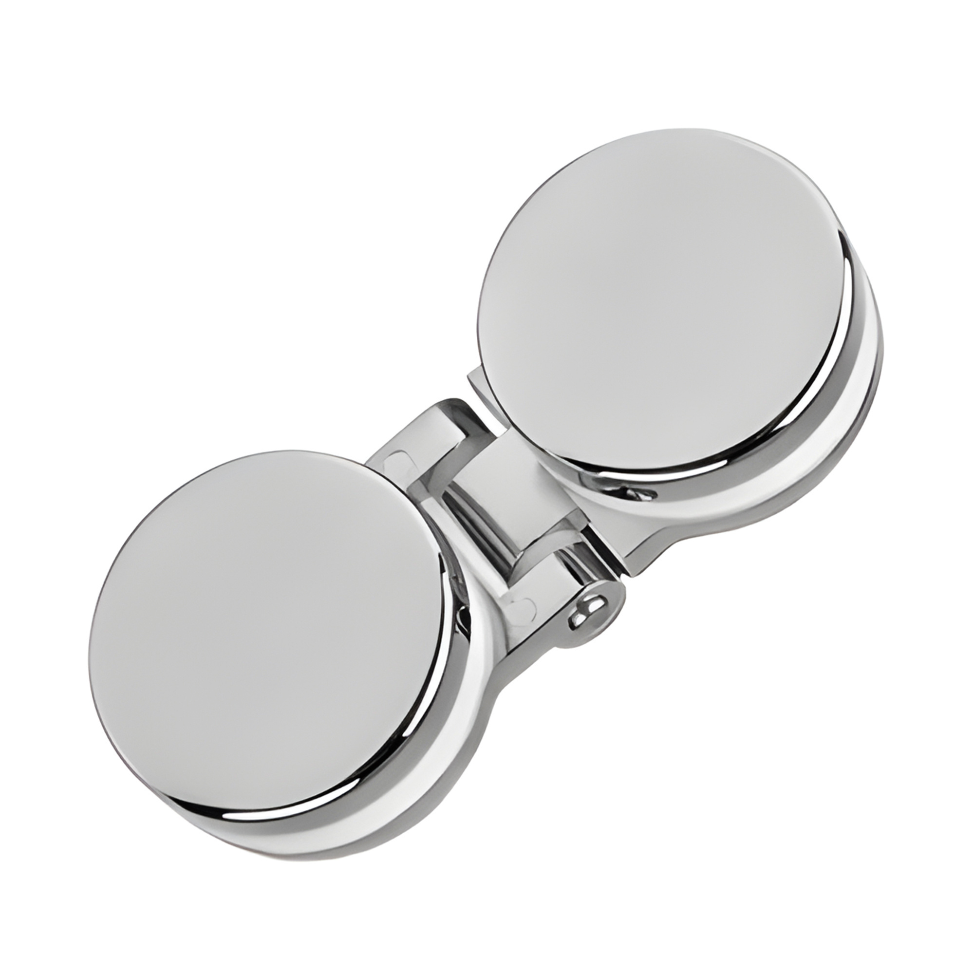 Circular 50mm calibre  Zinc alloy 180 degree shower room glass door hinge glass to glass round pivot bathroom hinges