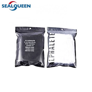 Custom Logo Printed Zip Lock Clothing Packing Bag Zipper Bag Transparent Plastic PE Garment Zipbag Offset Printing Zipper Top