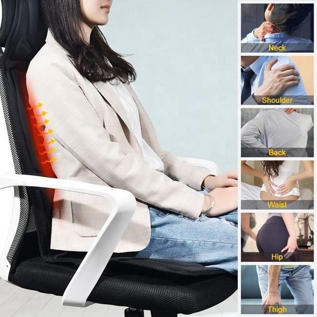 Custom Safe Reliable Electric Massager  Car Home Office Seat Massage Cushion With Heating and Vibration