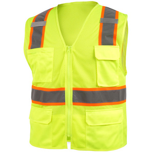 Best Selling Work Wear Safety Vest Wholesale Price Customized Size Safety Vest Solid Color Work Wear Vest