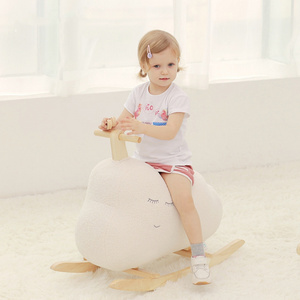 Baby Cloud Plush Rocking Chair Kids Wooden Cloud Rocker Horse