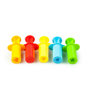 Factory Wholesale Colorful Slime Toy Squeeze Tool 5Pcs PP Plastic Syringe Shape Preschool Kid Polymer Clay Toy