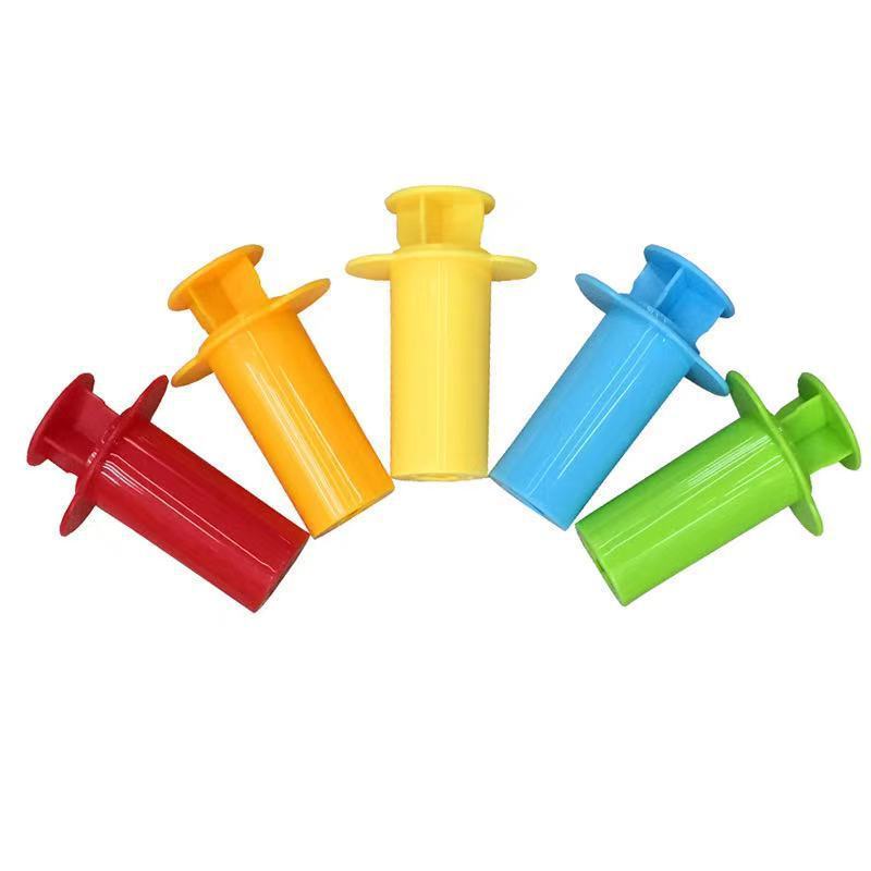 Factory Wholesale Colorful Slime Toy Squeeze Tool 5Pcs PP Plastic Syringe Shape Preschool Kid Polymer Clay Toy