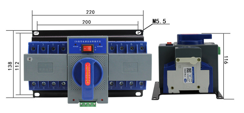 Sunro MCB Type Dual Power Automatic Transfer Switch ATS AC Changeover Switches