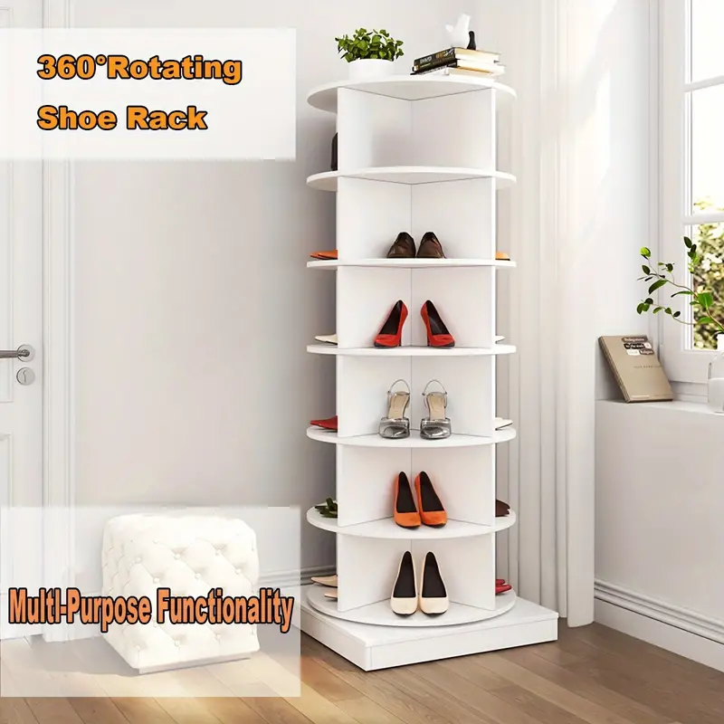 360 Rotating Shoe Rack 7 Tiers Revolving Free Standing Shoe Storage Organizer Storage Rack Cabinet Tower