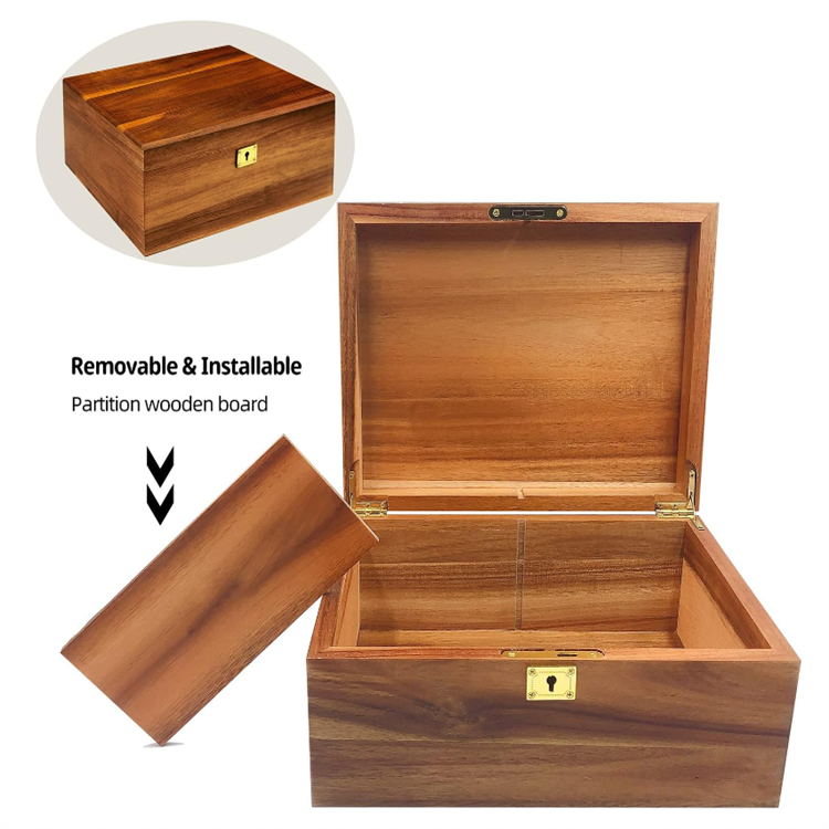 Custom Size Wooden Box Blank Pine Wood Box Case Container Wood Jewelry Box for Storage