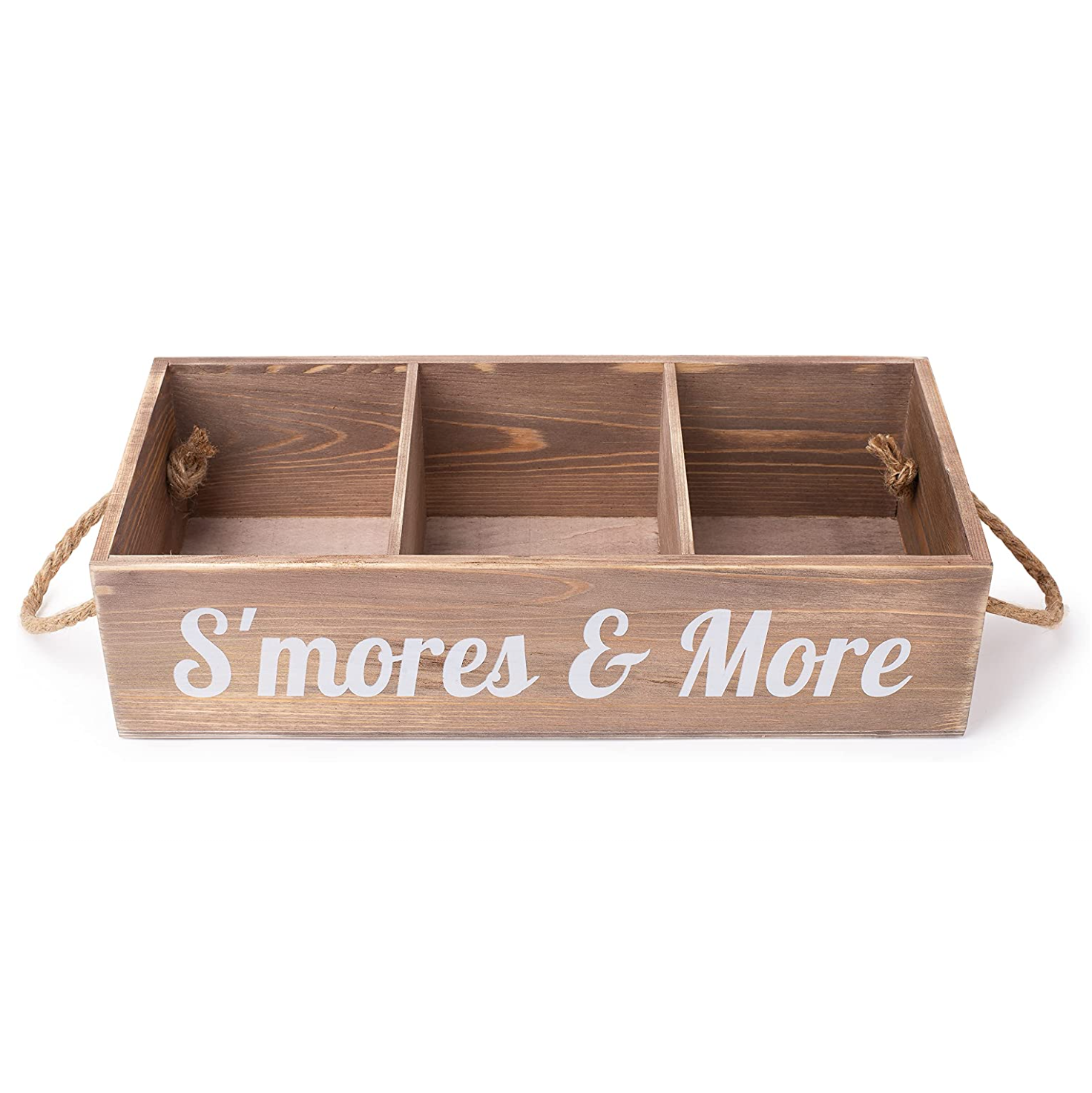 Rustic Camping Accessories Smores Roasting Station Box Wood Smores Roasting Tray With Handle