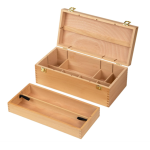 Wholesale Eco-Friendly Wooden Brush Pencil Pastel Box Empty Wooden Tool Storage Box