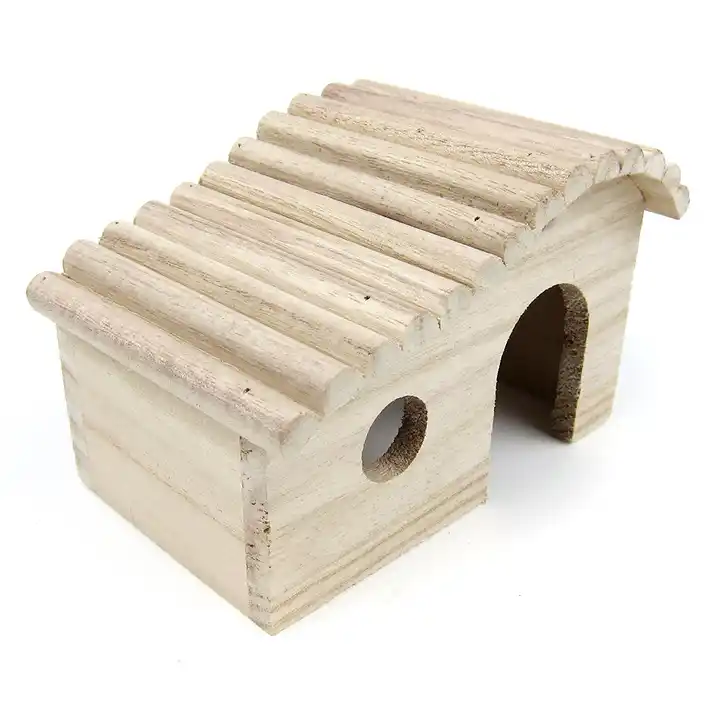 Custom Small Pet Wood House Natural Simple Little Animal Cage Hamster Squirrel Wooden House