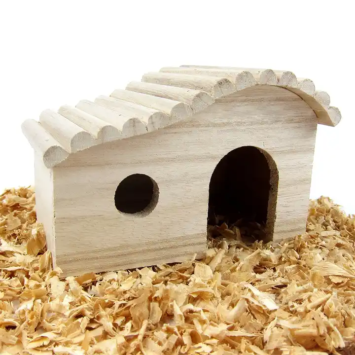 Custom Small Pet Wood House Natural Simple Little Animal Cage Hamster Squirrel Wooden House