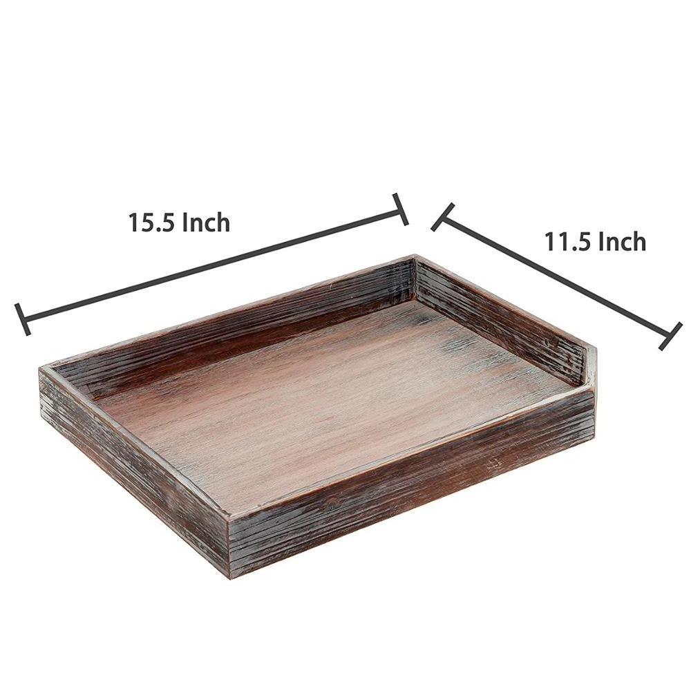 Rustic Natural Wood Serving Trays Washed Color Restaurant Rectangular Plate Wooden Food Coffee Tea Serving Tray