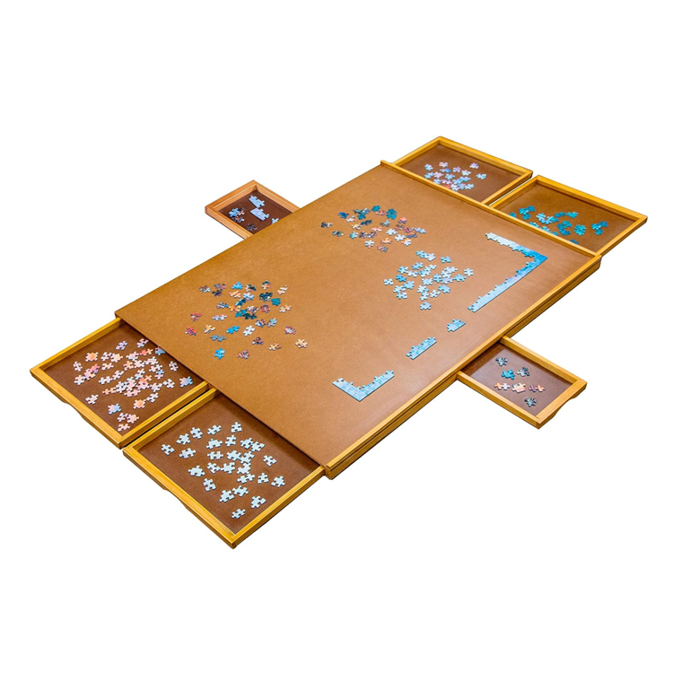 Unique 1500 Piece Puzzle Board 6 Removable Magnetic Sorting Drawers Puzzle Wooden Board Table