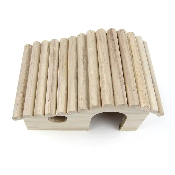 Custom Small Pet Wood House Natural Simple Little Animal Cage Hamster Squirrel Wooden House