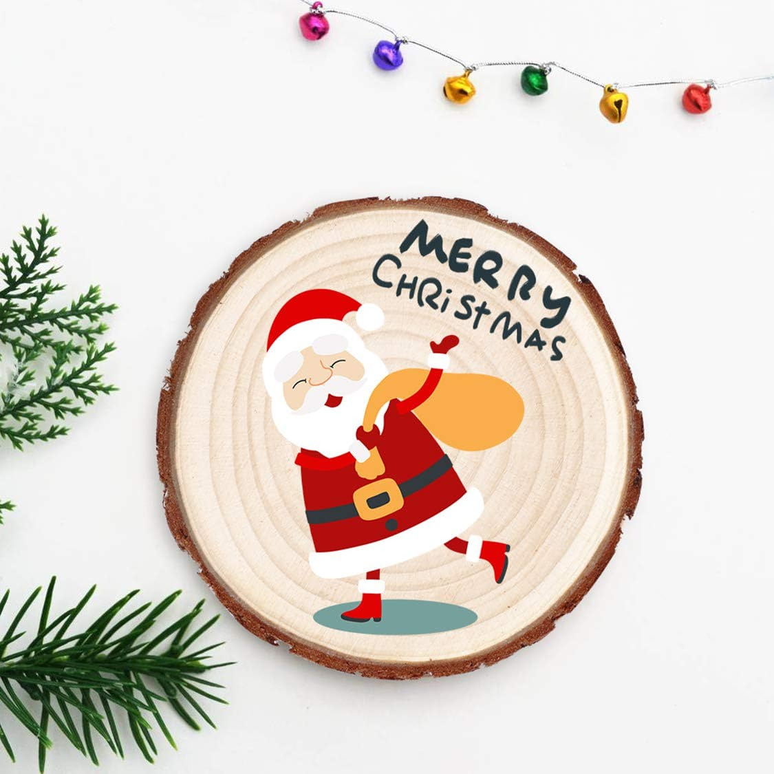 Wholesale Natural Pine Piece Christmas Ornaments Round Wooden Slices For Decoration