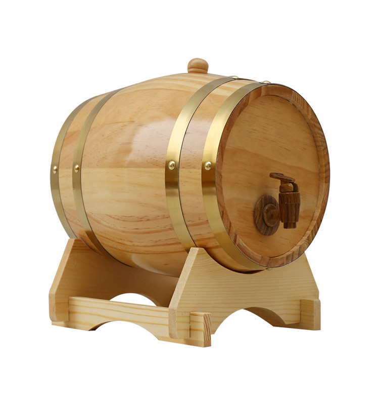 European Style Wood Decorative  Barrel For Wine Contain Plastic Lining