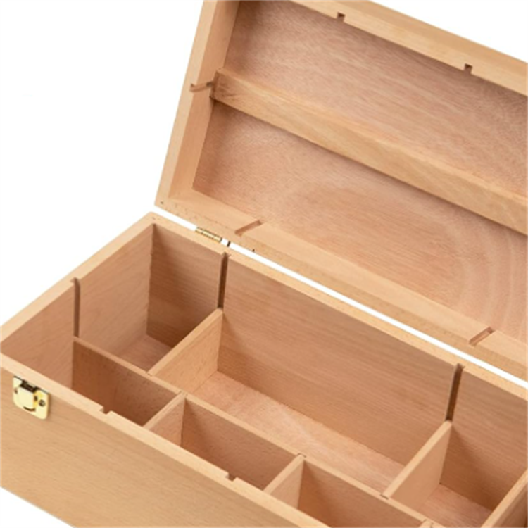 Wholesale Eco-Friendly Wooden Brush Pencil Pastel Box Empty Wooden Tool Storage Box