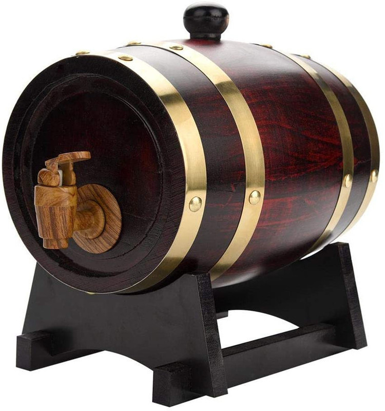 European Style Wood Decorative  Barrel For Wine Contain Plastic Lining