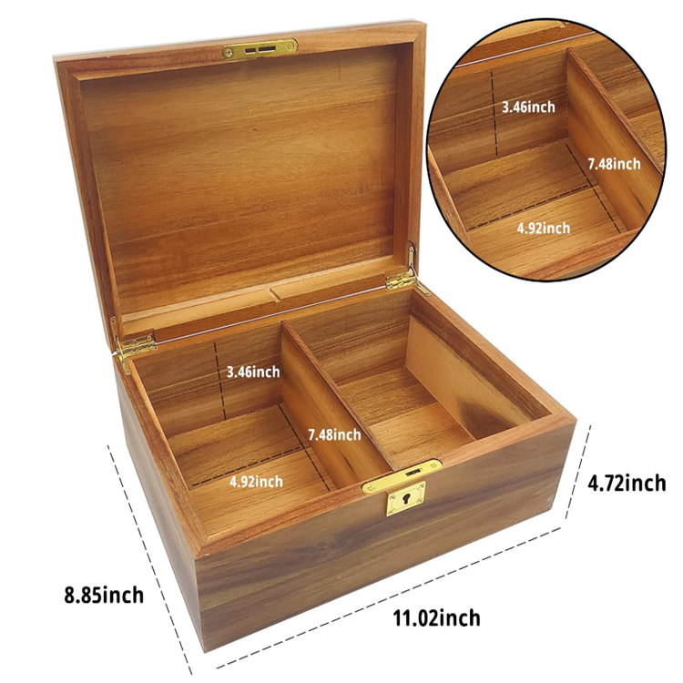 Custom Size Wooden Box Blank Pine Wood Box Case Container Wood Jewelry Box for Storage