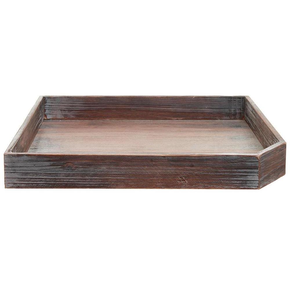 Rustic Natural Wood Serving Trays Washed Color Restaurant Rectangular Plate Wooden Food Coffee Tea Serving Tray