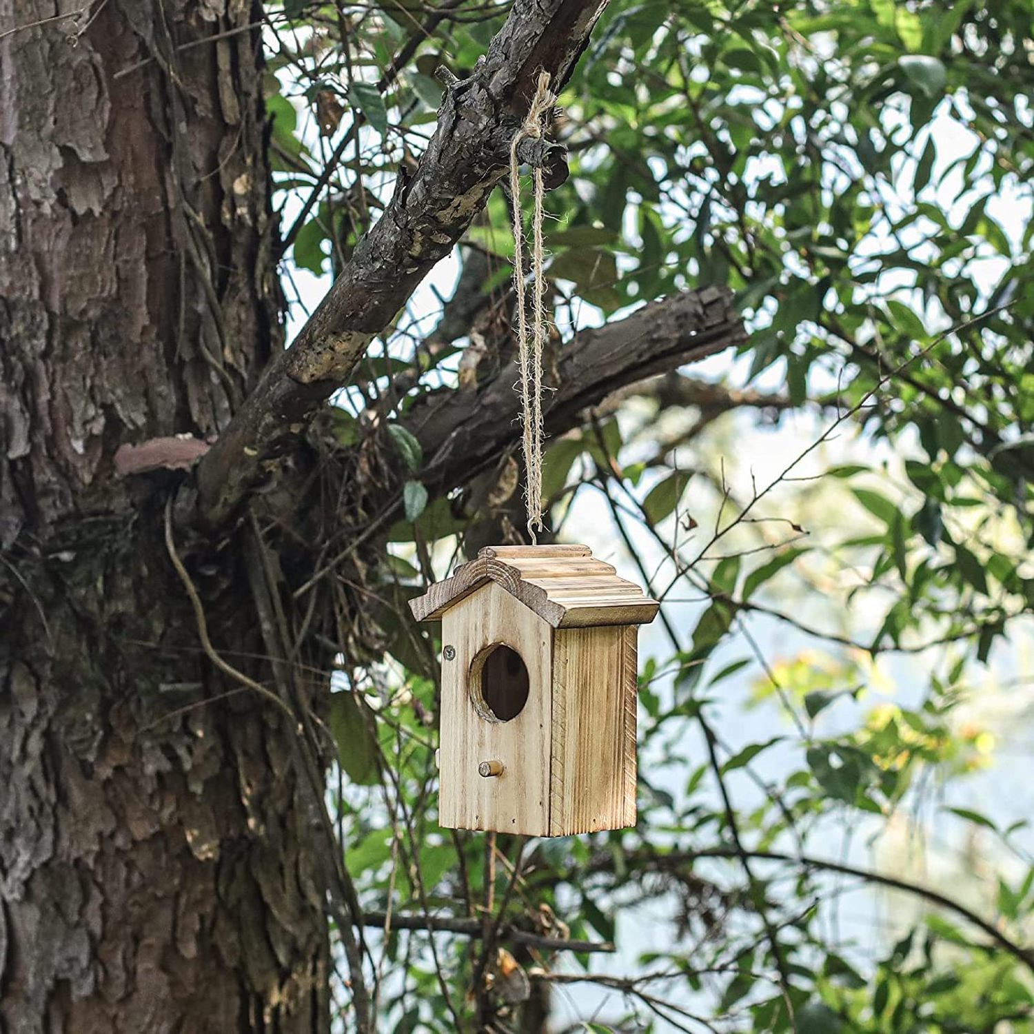 Wholesale Small Size Bird House Outdoor Hanging Wooden Bird House