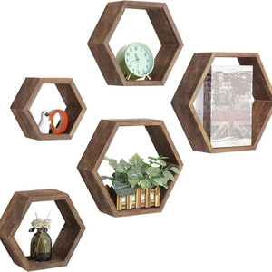 Hexagonal floating shelf honeycomb shelf decoration Wall decoration for living room  bedroom  bathroom  kitchen  office