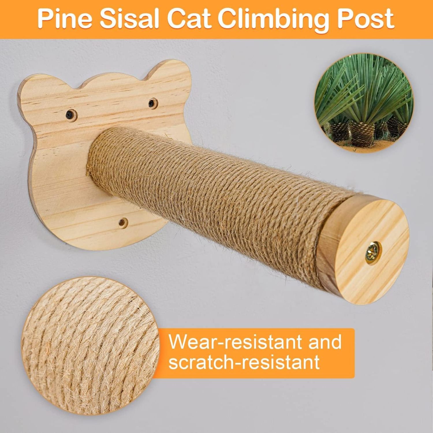 Wall-Mounted Cat Bridge Walkway Hammock with Perches and Scratching Post Cat Wall Shelves Trees & Scratcher Genre